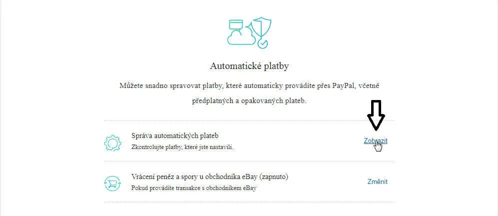 správa automatických plateb